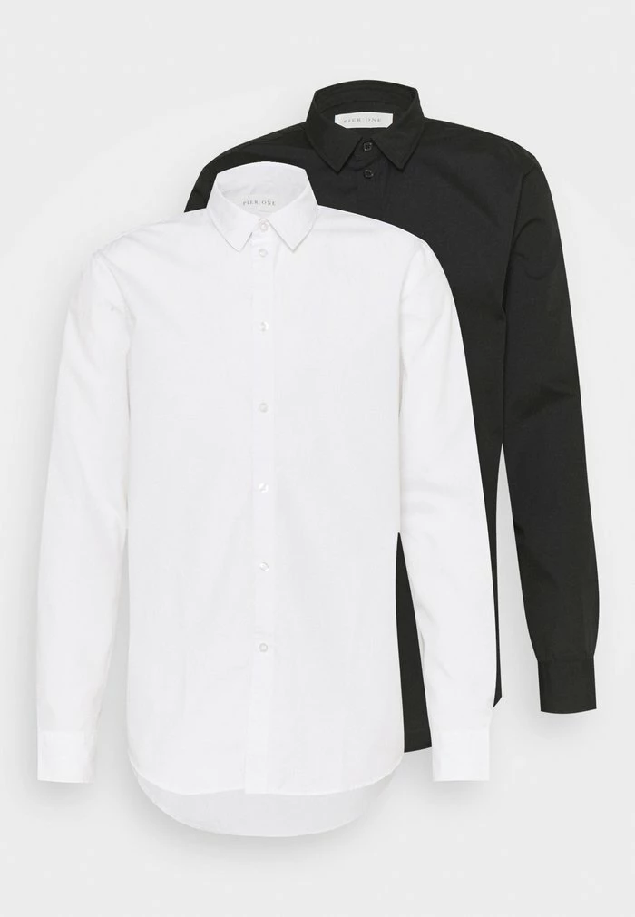 Pier One 2 PACK - Formal Shirt - White/black 1 Pier One 2 PACK - Formal Shirt - White/black