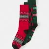 Pier One 3 PACK - Socks - Red/green/dark Green