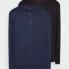 Pier One UNISEX 2 PACK - Long Sleeved Top - Dark Blue