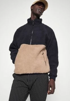 Pier One Fleece Jumper - Dark Blue/tan -Pier One Shop 839cc28e09d5468b9aa475c90729f50e