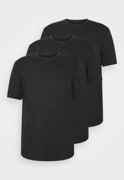 Pier One 3 PACK - Basic T-shirt - Black