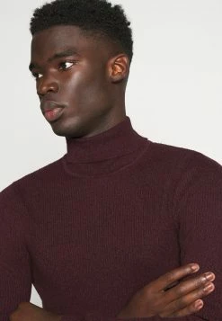 Pier One MUSCLE FIT TURTLE - Jumper - Mottled Bordeaux -Pier One Shop 87bc9746f3cd48c78886c3726b9971e1