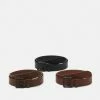 Pier One 3 PACK UNISEX - Belt - Black/brown /cognac