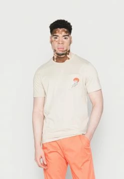 Pier One SUN LEAF STRAIGHT - Print T-shirt - Light Grey