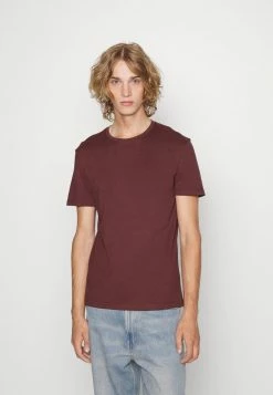 Pier One 5 PACK - Basic T-shirt - Bordeaux/light Grey/brown
