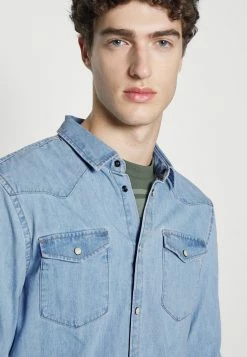 Pier One DENIM - Shirt - Light Blue Denim -Pier One Shop 9904b0ff664240b5bd31dd6b7bd42442