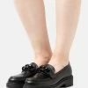 Pier One LEATHER - Slip-ons - Black