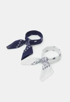 Pier One 2 PACK UNISEX - Foulard - Dark Blue/white