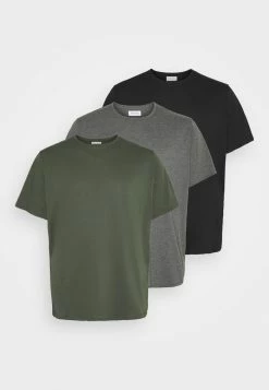 Pier One 3 PACK - Basic T-shirt - Khak/ Grey /black -Pier One Shop a5d9cf62b1764c2eab8a1eb2ecafe59f
