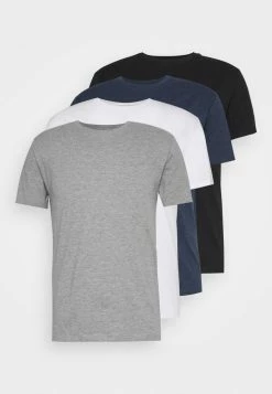Pier One 4 PACK - Basic T-shirt - Black/white/blue -Pier One Shop a6336c9ea9294b8b9261921b47ede4b7