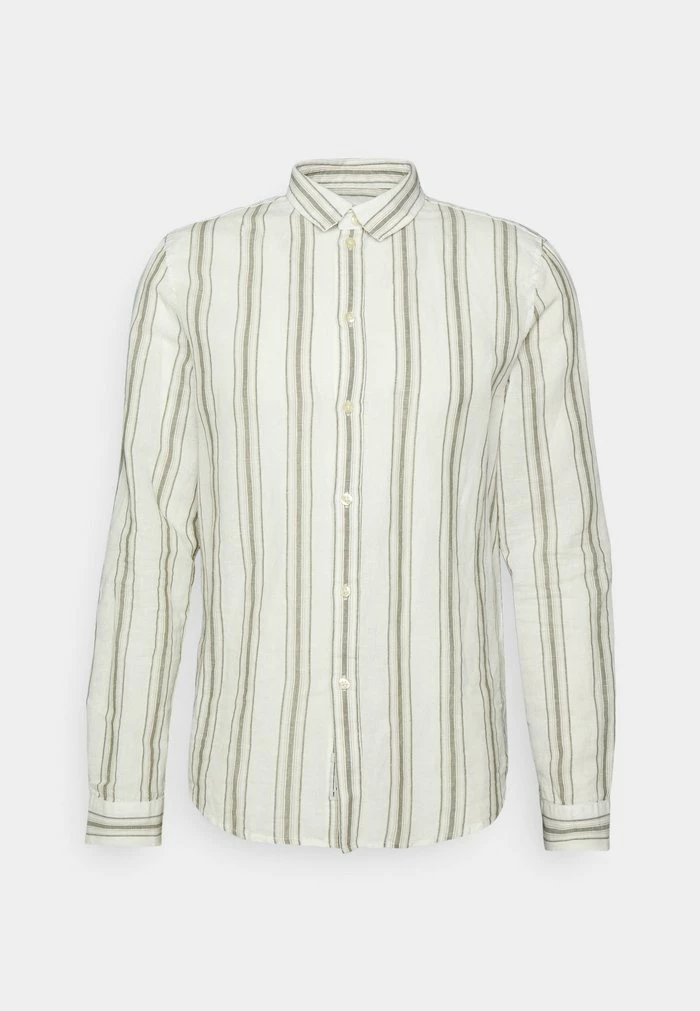Pier One COTTON / LINEN STRIPES - Shirt - White/green 5 Pier One COTTON / LINEN STRIPES - Shirt - White/green - Image 5
