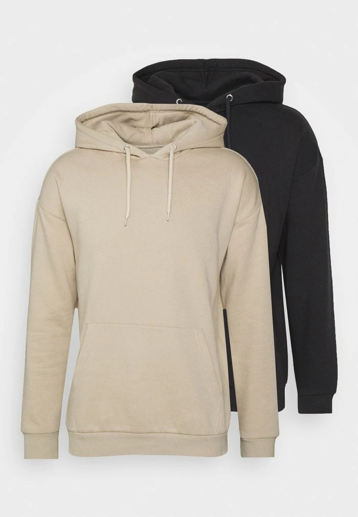 Pier One 2 PACK - Hoodie - Black/ Beige 5 Pier One 2 PACK - Hoodie - Black/ Beige - Image 5