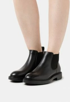 Pier One LEATHER - Ankle Boots - Black