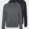 Pier One 2 PACK - Sweatshirt - Black/mottled Dark Grey