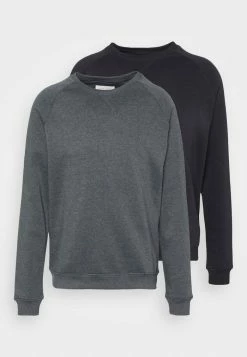Pier One 2 PACK - Sweatshirt - Black/mottled Dark Grey
