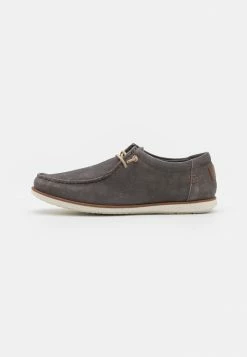 Pier One LEATHER - Casual Lace-ups - Grey