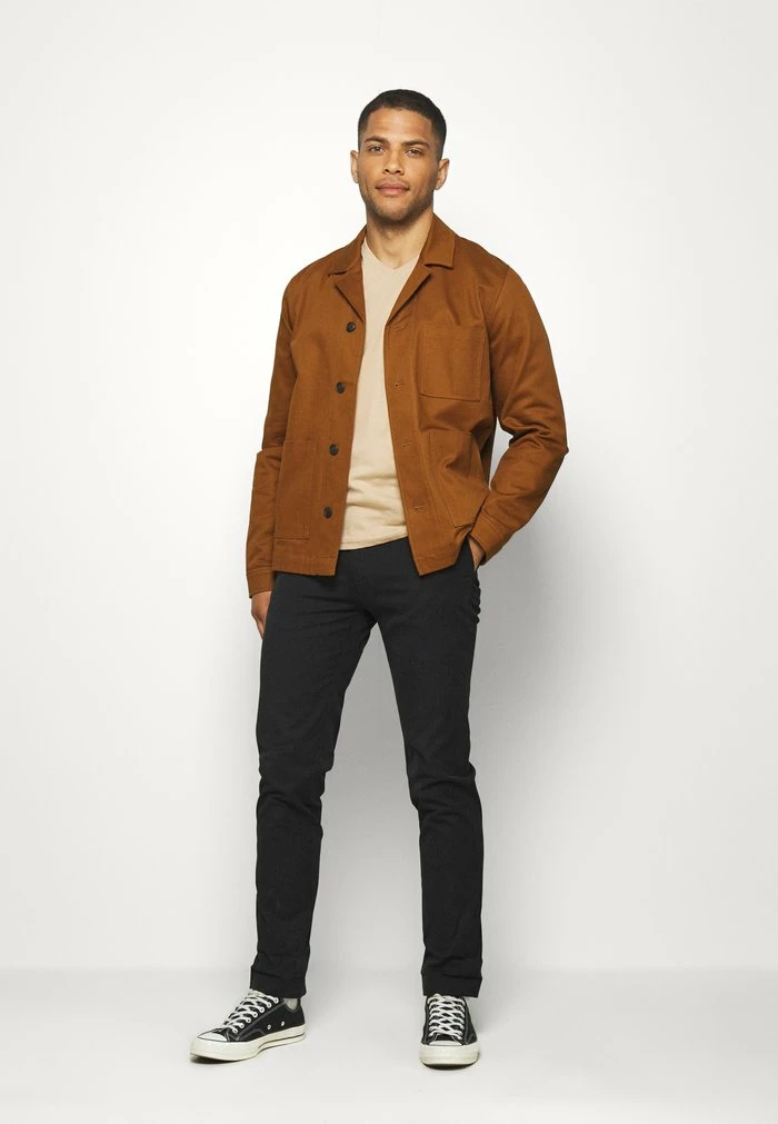 Pier One 3 PACK - Basic T-shirt - Khaki/tan/dark Blue 1 Pier One 3 PACK - Basic T-shirt - Khaki/tan/dark Blue