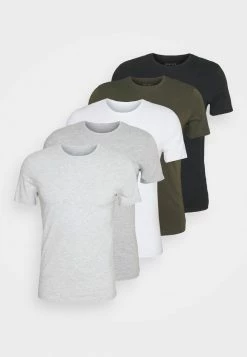 Pier One 5 PACK - Basic T-shirt - Black/white/light Grey 17 Pier One 5 PACK - Basic T-shirt - Black/white/light Grey -Pier One Shop af2e3648ccfd4b198cd51d1c4b807340