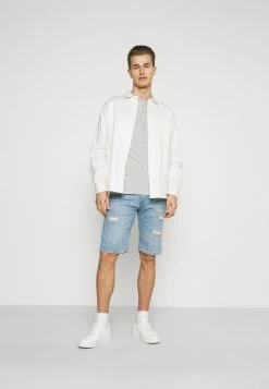 Pier One 3 PACK - Basic T-shirt - Black/grey/bordeaux