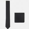 Pier One SET - Pocket Square - Black/black