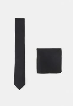 Pier One SET - Pocket Square - Black/black