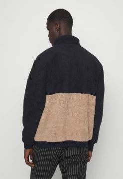 Pier One Fleece Jumper - Dark Blue/tan -Pier One Shop b40734b825f84c52aecf1d859ccd72ba