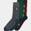 Pier One 3 PACK - Socks - Mottled Grey/dark Green/bordeaux