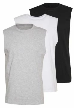 Pier One 3 PACK - Basic T-shirt - Grey/white/black -Pier One Shop b7095e703ec24c8694069d82098fed74