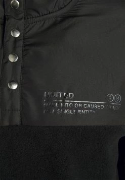 Pier One FABRIC BLOCK TROYER - Fleece Jumper - Black -Pier One Shop bc4c61b3164044bd9031bf700a09d431