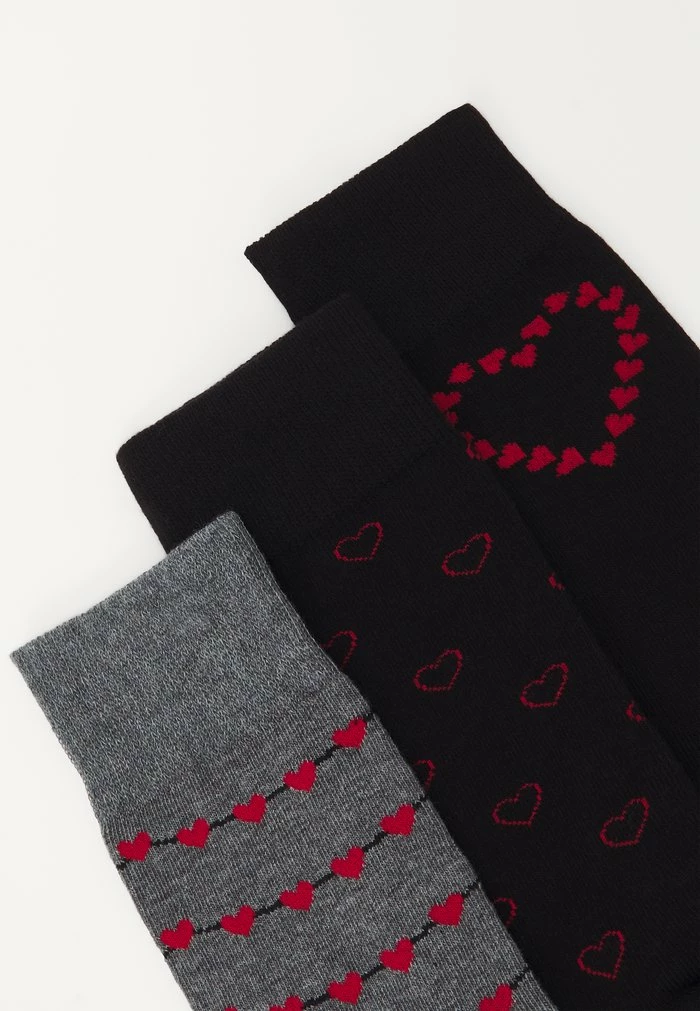 Pier One VALENTINES SOCK 3 PACK - Socks - Black/red/mottled Grey 2 Pier One VALENTINES SOCK 3 PACK - Socks - Black/red/mottled Grey - Image 2