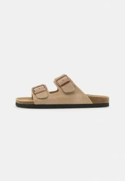 Pier One LEATHER UNISEX - Mules - Beige