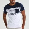 Pier One Print T-shirt - Navy/white