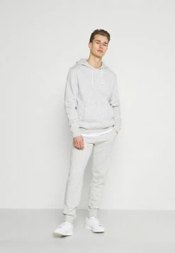 Pier One 2 PACK - Tracksuit Bottoms - Mottled Light Grey/mottled Dark Blue