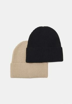 Pier One UNISEX 2 PACK - Beanie - Black/beige