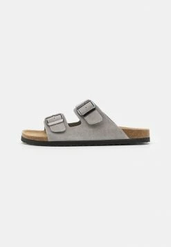 Pier One LEATHER UNISEX - Mules - Grey