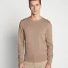 Pier One BASIC CREWNECK - Jumper - Mottled Beige
