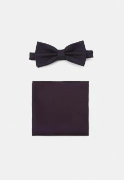 Pier One SET - Bow Tie - Dark Blue/bordeaux