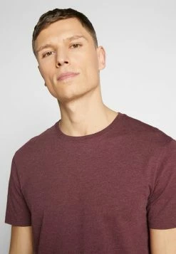 Pier One 3 PACK - Basic T-shirt - Mottled Bordeaux/white/blue -Pier One Shop cff95dbc64f547b193a52d13e024d737