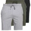 Pier One 3 PACK - Pyjama Bottoms - Black/mottled Grey