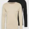 Pier One 2 PACK - Long Sleeved Top - Beige/black
