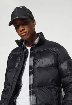 Pier One BLOCK PUFFER - Winter Jacket - Black -Pier One Shop d70552691ab94c6d85dc6ddbe3856dec