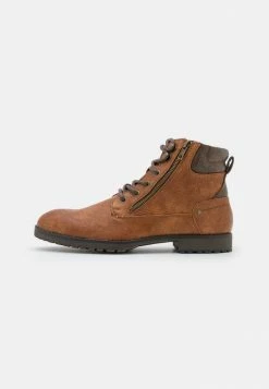 Pier One Lace-up Ankle Boots - Cognac