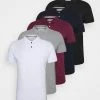 Pier One 5 PACK - Polo Shirt - Black/white/bordeaux/navy/gray Marl