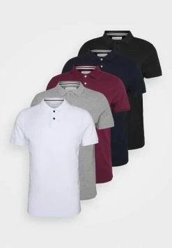 Pier One 5 PACK - Polo Shirt - Black/white/bordeaux/navy/gray Marl