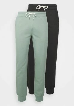 Pier One 2er PACK - Tracksuit Bottoms - Green/black