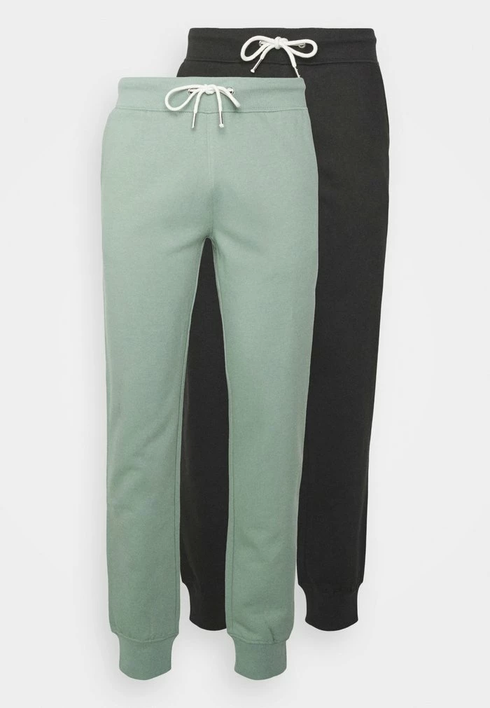 Pier One 2er PACK - Tracksuit Bottoms - Green/black 1 Pier One 2er PACK - Tracksuit Bottoms - Green/black