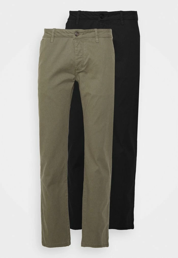 Pier One 2 PACK - Chinos - Black/olive 5 Pier One 2 PACK - Chinos - Black/olive - Image 5