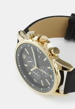 Pier One UNISEX - Chronograph Watch - Black/gold-coloured -Pier One Shop eec72deb7b2740719a136e412abc57b2