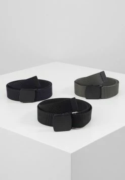 Pier One 3 PACK UNISEX - Belt - Black/dark Blue/grey