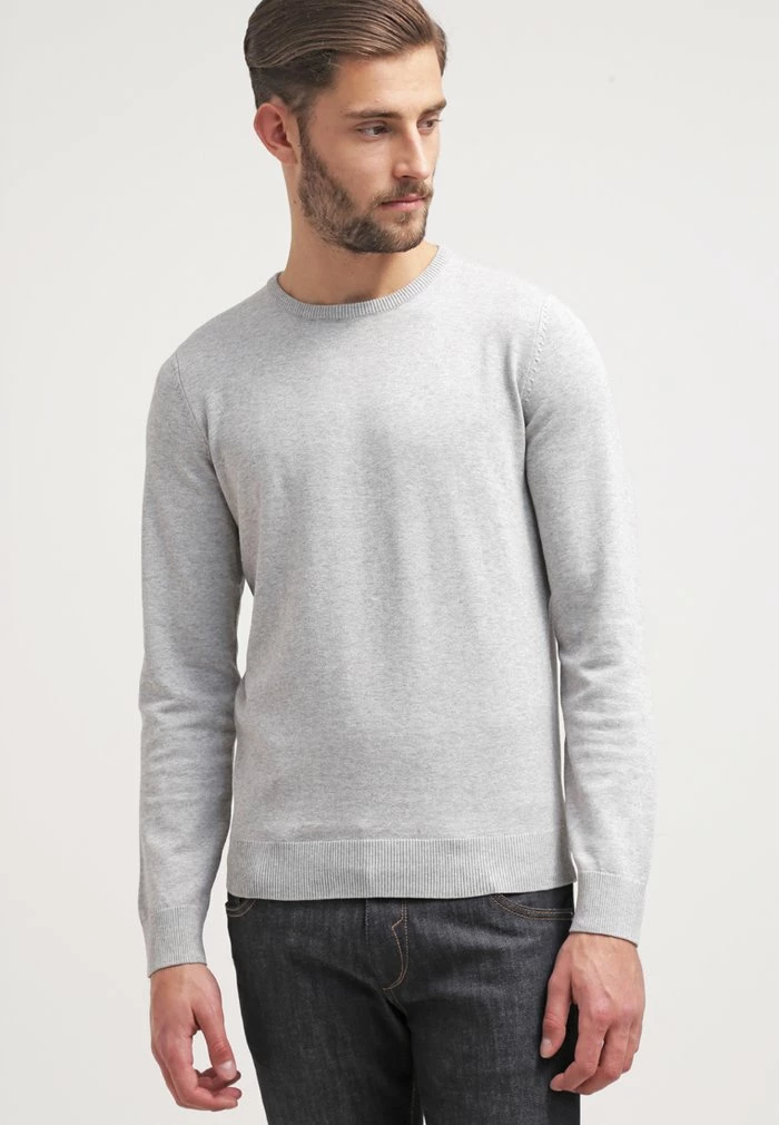 Pier One BASIC CREWNECK - Jumper - Light Grey 1 Pier One BASIC CREWNECK - Jumper - Light Grey